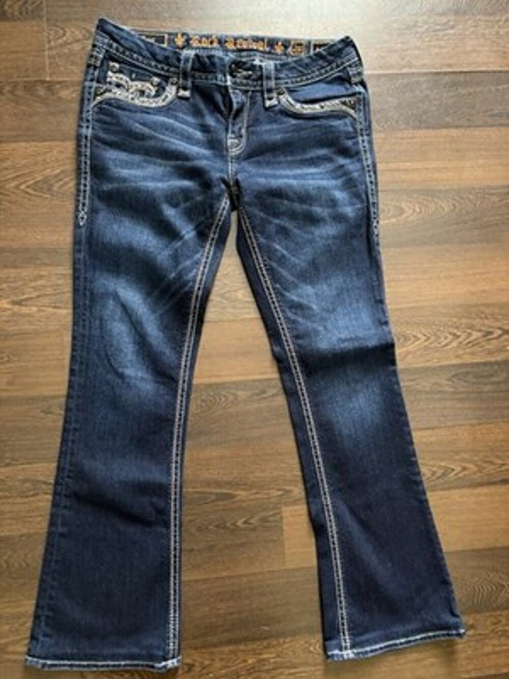 Rock Revival Adorna Bootcut Jeans Size 29 Low Rise Embellished